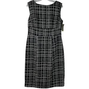 Merona NWT Sheath Linen Dress Black/White Pattern Print Corporate Core Size 10